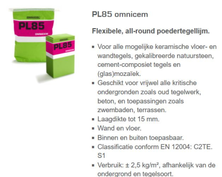 Omnicol - PL85 - Flexibele all-round tegellijm