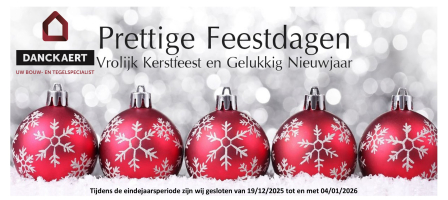 Bouwverlof Kerstmis en Nieuwjaar 